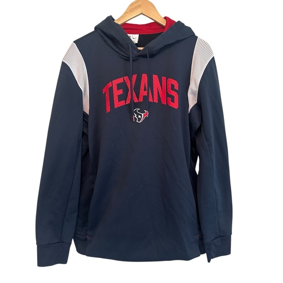 Nike NFL Men's Large Navy HOUSTON TEXANS Football Pullover Hooded Sweatshirt - Picture 1 of 5